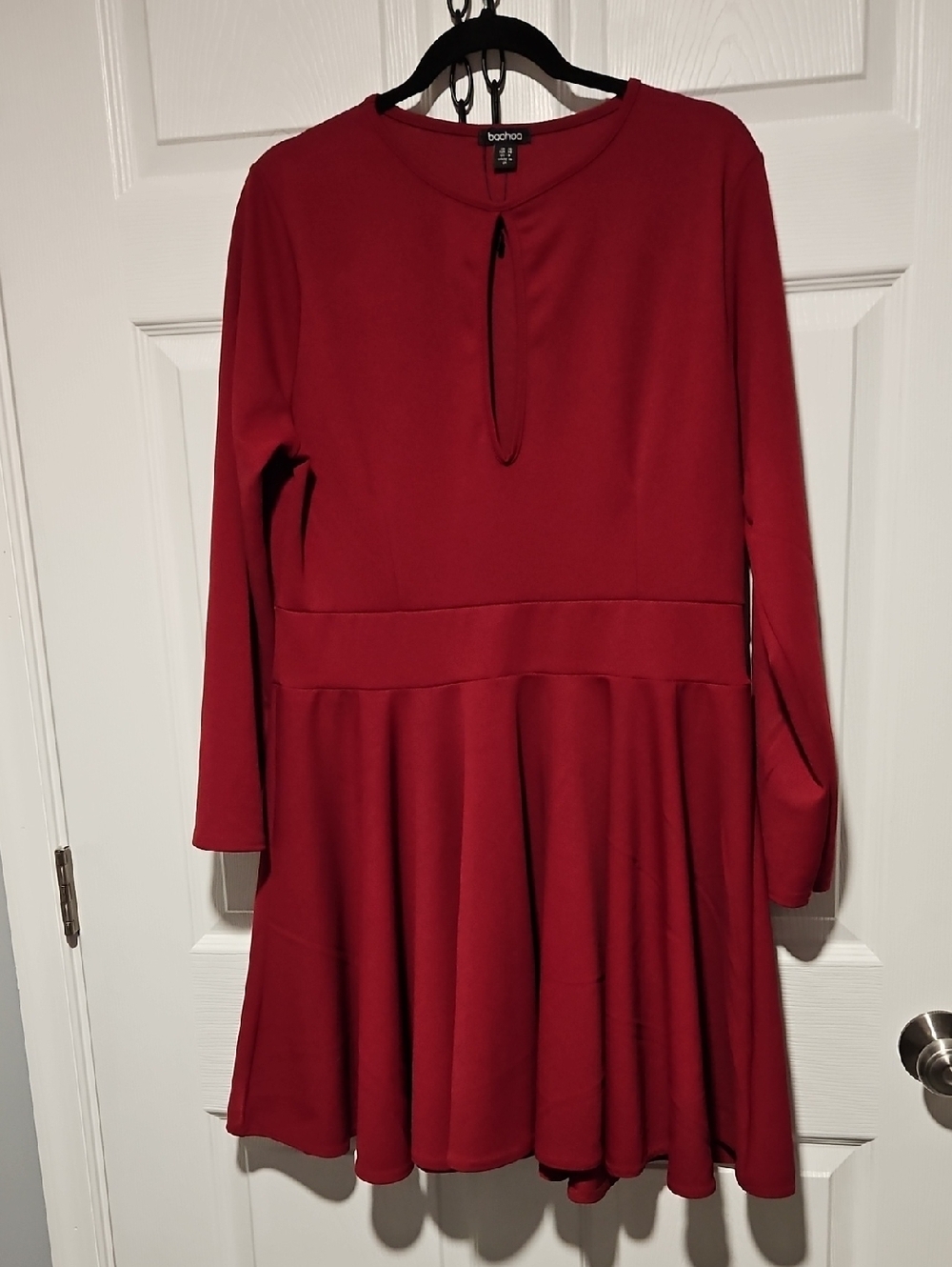 Boohoo Crimson Red Women's Dress with Label Detail